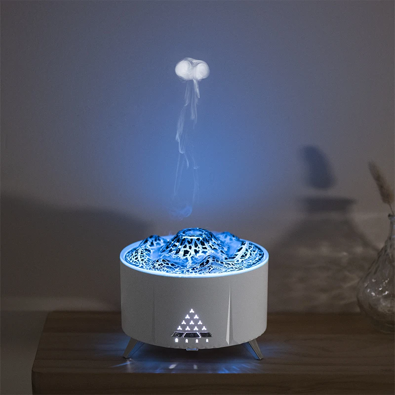 

Ultrasonic Jellyfish Fire Aroma Oil Diffuser Moutain Essential Oil BT Speaker Diffuser Machine Smart air Humidfifier for Home