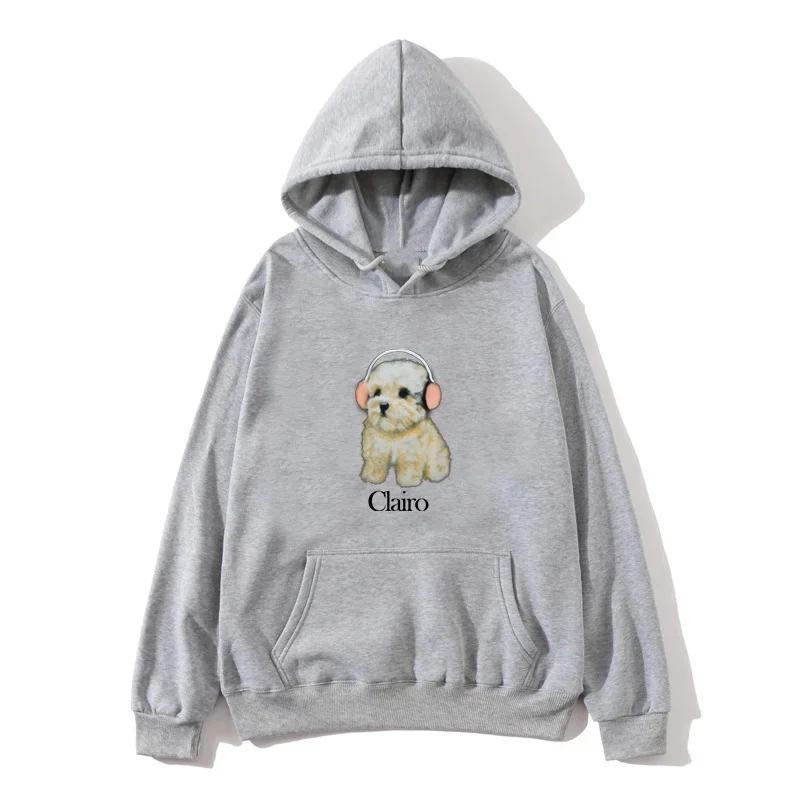 Clairo-メンズとレディースのトップスフード付きセーター楽しい犬柄新しい原宿ファッションパーカー2025秋冬コットンパーカー