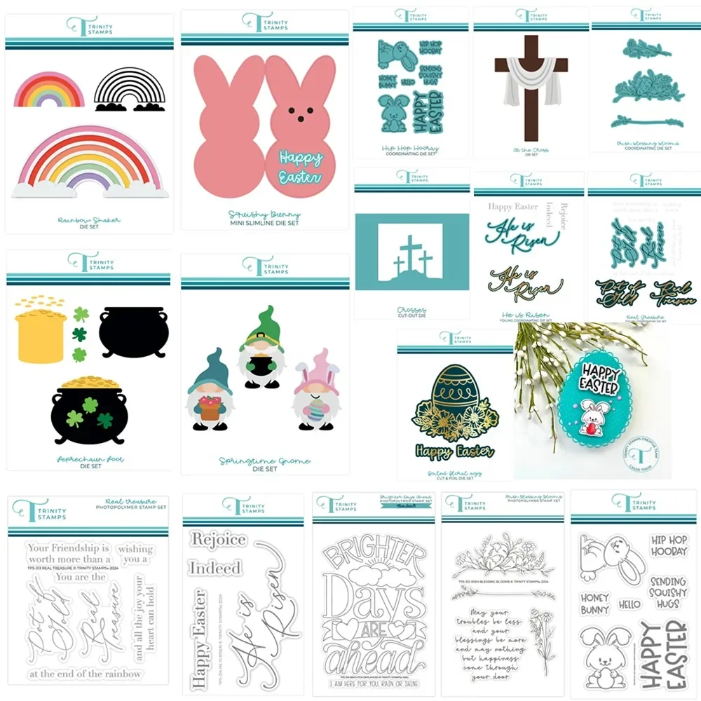 2024 Easter Stamps And Dies New Arriva Scrapbook Diary Decoration Stencil Embossing Template DIY Greeting Card Handmade