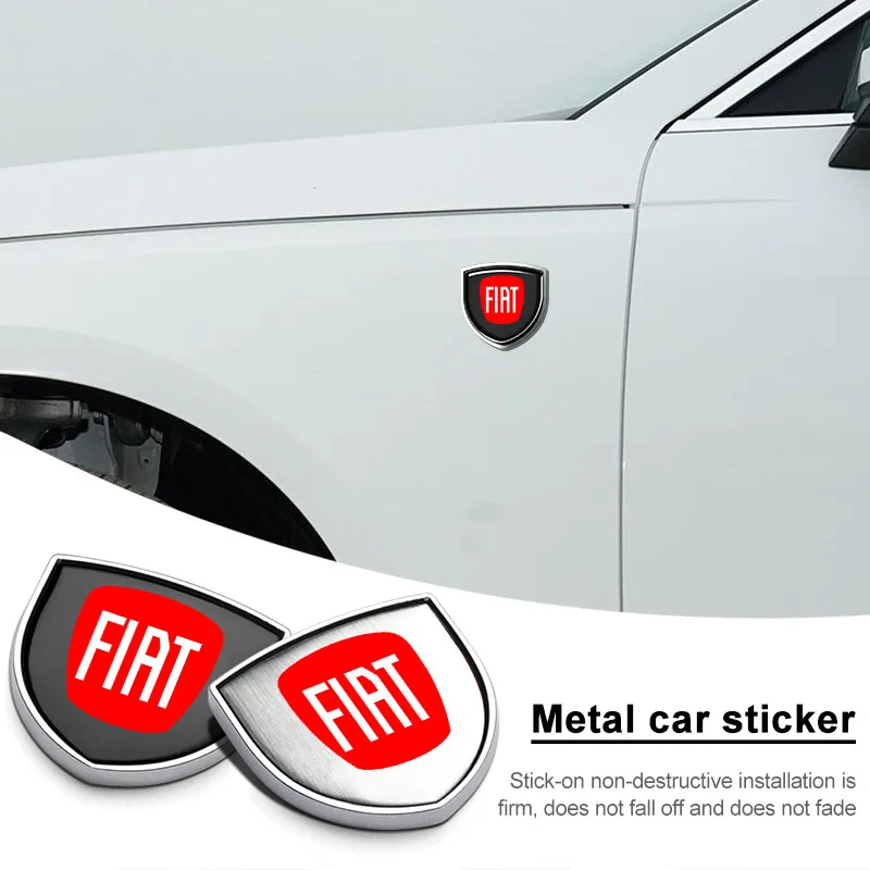 Adesivo 3d de metal para carro, escudo personalizado, escudo traseiro do porta-malas, emblema, adesivo para fiat 500l 500x panda stilo ducato palio