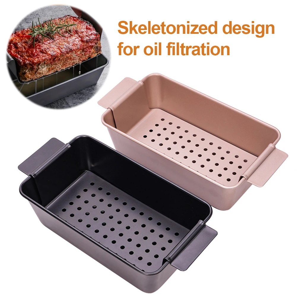 

Rectangular Toast Baking Pan W/ Drainage Tray Non Stick Meatloaf Pan Toast Mold Household Bread Pan for Whole and French Bread