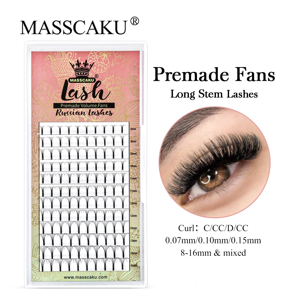 

MASSCAKU Lashes Premade Volume Fans 3d/4d/5d/6d Lash Russian Volume Pre made Lash Extension Faux Mink Eyelash Extensions