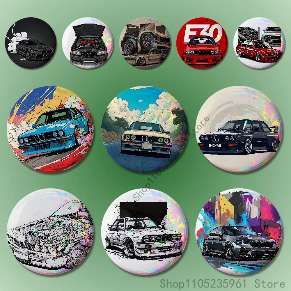 

Black White E-E36 Car Custom Badges 75mm 44mm 25mm Brooch Backpack Hat Pins Accessories Toys Valentine gift