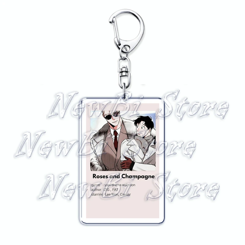 Manga BL Manwha Keychain for Accessories Roses and Champagne Jinx Waterside Night Pearl Boy Key Chain Keyring Jewelry Fans Gift