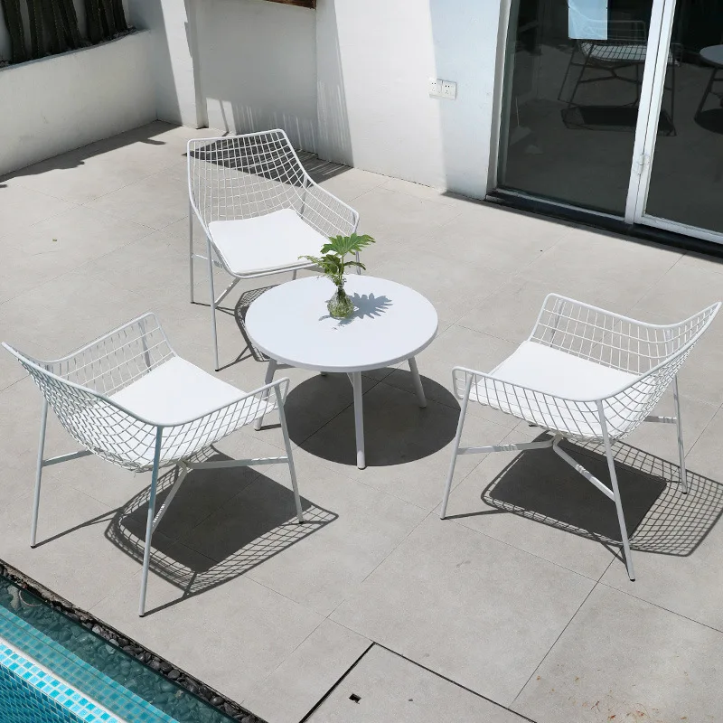 New outdoor coffee shop tea shop waterproof sun-proof chair tea table combination