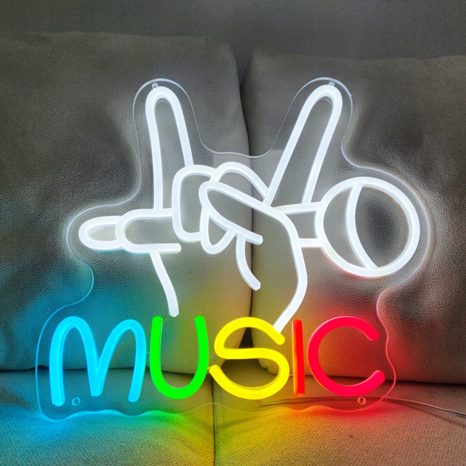 音楽テーマのネオンサイン USB アクリル & LED 素材ライト KTV 音楽レストランパーティーゲームルームの壁の装飾ナイトネオンサインランプ