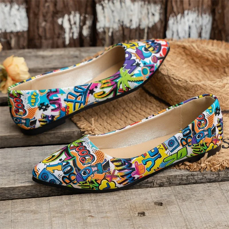 Pointed Toe Casual Ballet Flats 2024 High Quality Autumn Women\'s Shoes Mixed Colors Slip-On Concise Flats Zapatos Planos