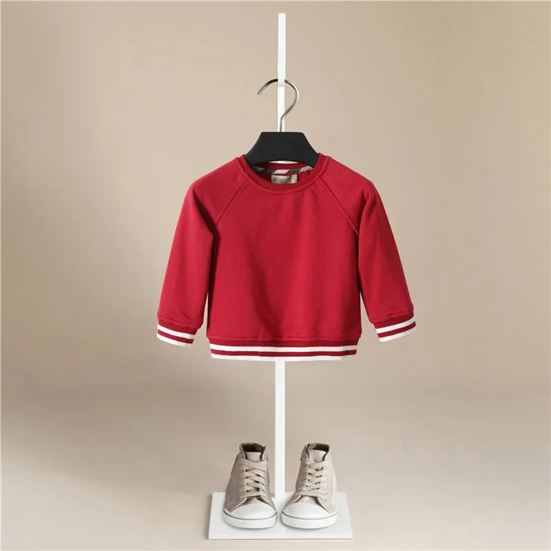 Fashion Autumn Winter Kids Baby Girls Red Sweatshirts Baby Boys Long Sleeves Sweater Toddler Infant T-shirt Clothes Sweatshirt