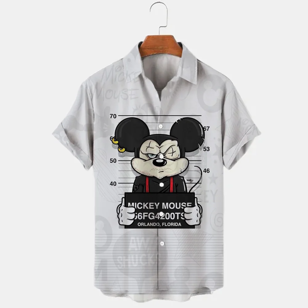 3D Printed Disney Donald Duck Mickey Mouse Floral Shirt Men\'s Shirts Summer Fashion Trend Vintage Boutique Top 2022 New