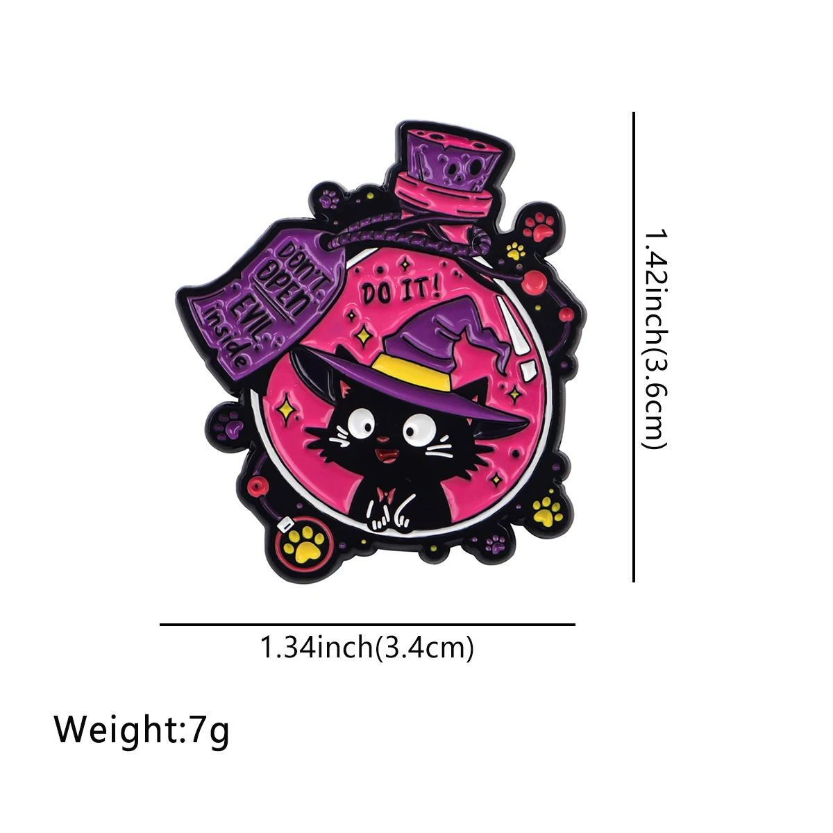 Magic Bottle Black Cat Brooch for Clothes Lapel Pins Men Women Enamel Pins Badges on Clothes Metal Pins Jewelry Accessories