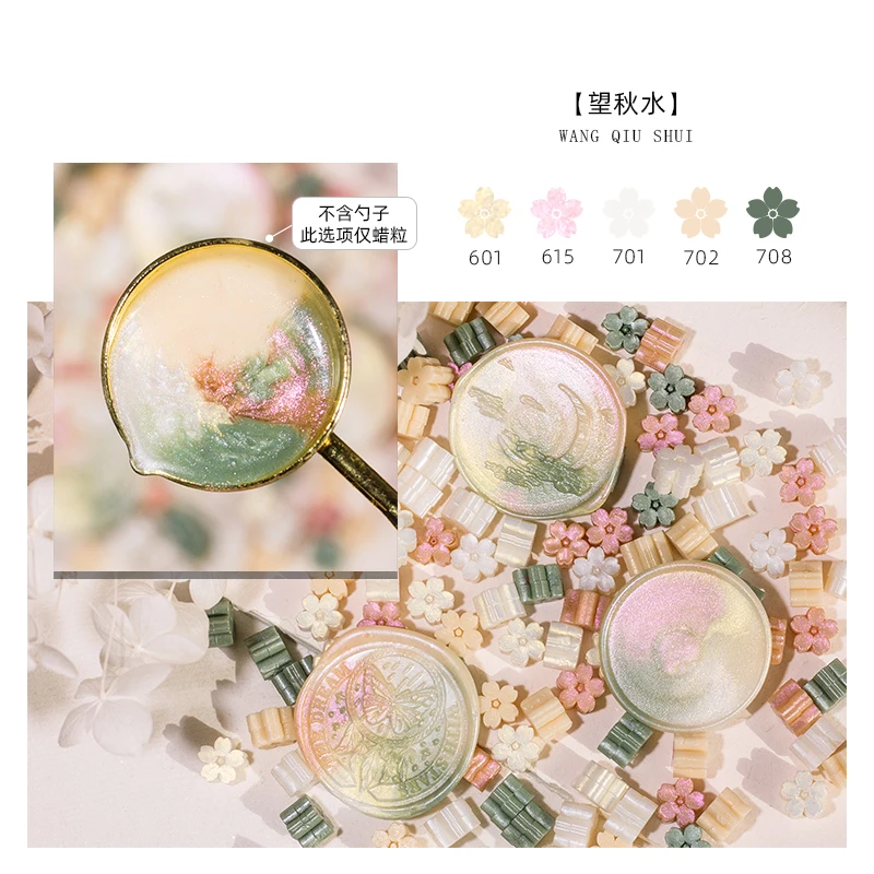 Gemengde Kleur Glitter Sakura Lakzegel Stempel Kralen DIY Gift Envelop Huwelijksuitnodiging Oude Zegel Wax Stempel Maken Gereedschap