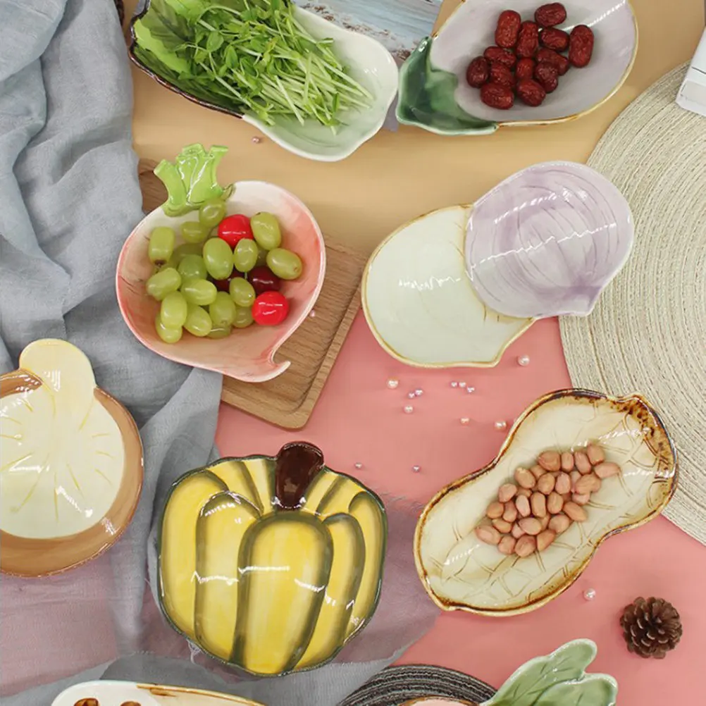 Tazón de Postre de Cerámica Estilo Japonés con un Encantador Diseño de Berenjena, Plato para Servir Aperitivos, Frutas y Ensaladas para Fiestas Familiares, Bodas y Bares