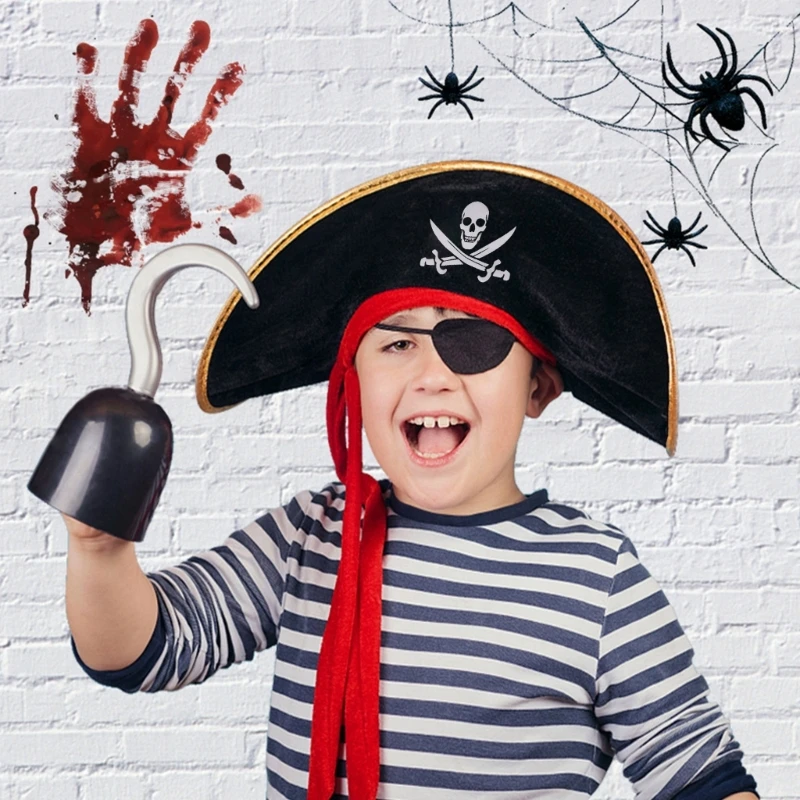 Tricorn Hat-kostuum voor dames heren tieners voor Halloween-feestdecoraties