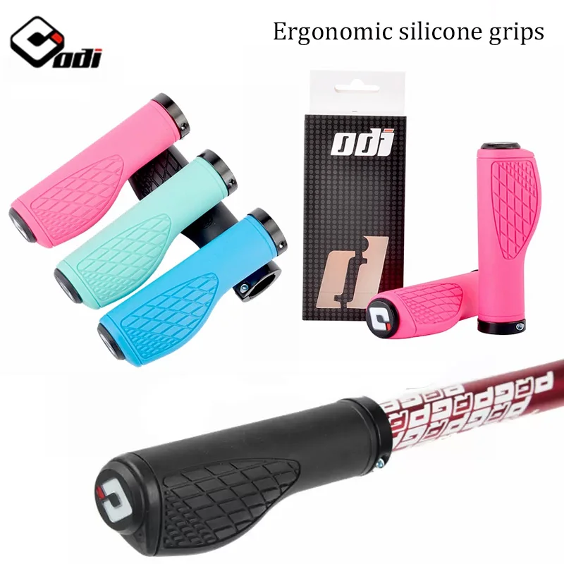 Puños ergonómicos ODI para manillar, puños de silicona para MTB con bloqueo, puños antideslizantes cómodos, cubierta para manillar de bicicleta plegable BMX