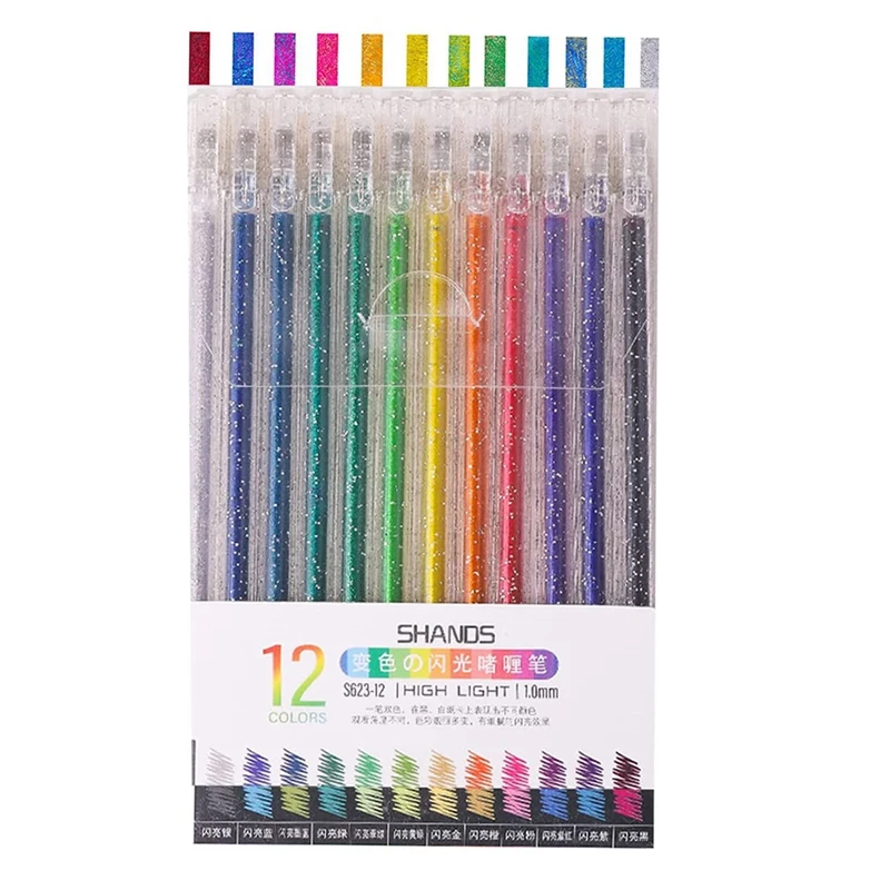 

Colored Glitter Pen, Gel Pens For Adult Coloring Book, Glitter Gel Pens For Kids, Colored Gel Glitter Pen