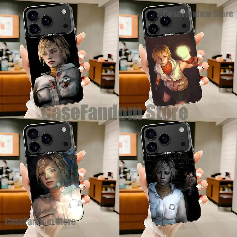 

S-Silent Hill 3 Heather For iPhone 17,16,15,14,13,12,11,Pro,MAX Black Candy Matte Cover
