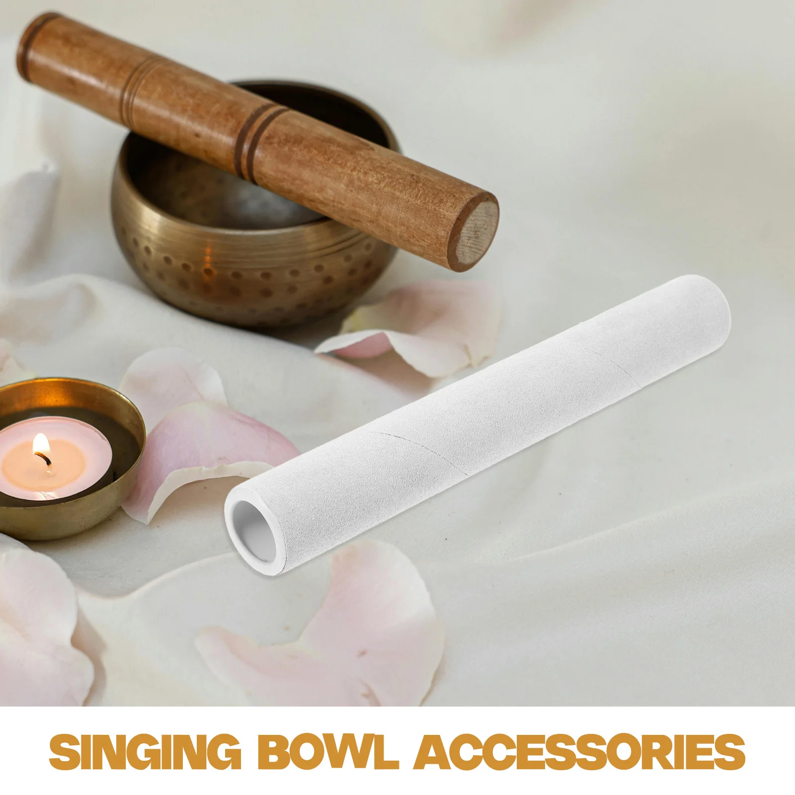

Crystal Bowl Singing Striker Mallet for Sound Percussion Stick Sheepskin Sticks Rod