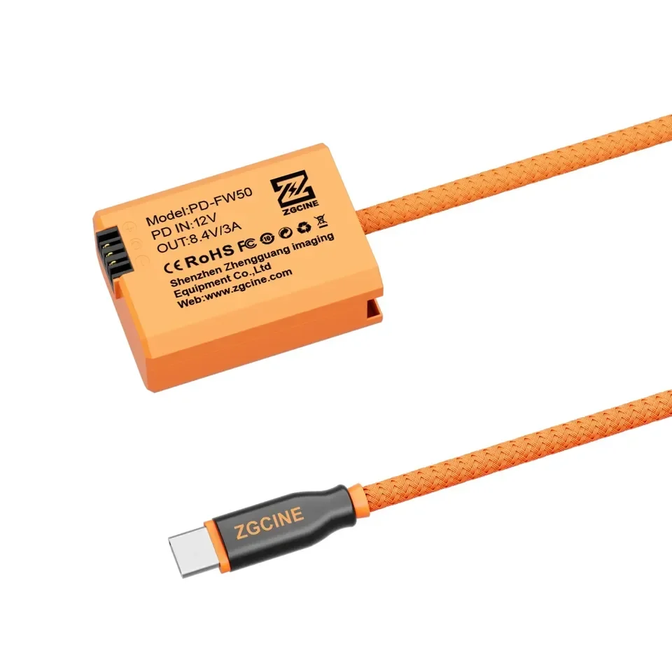 ZGCINE NP-FW50 الدمية بطارية USB-C/D-Tap كابل الطاقة 60 سنتيمتر طويلة استبدال لسوني A7/ A7M2/ A7R2/ A7S2/ A6000/ A6300 كاميرا