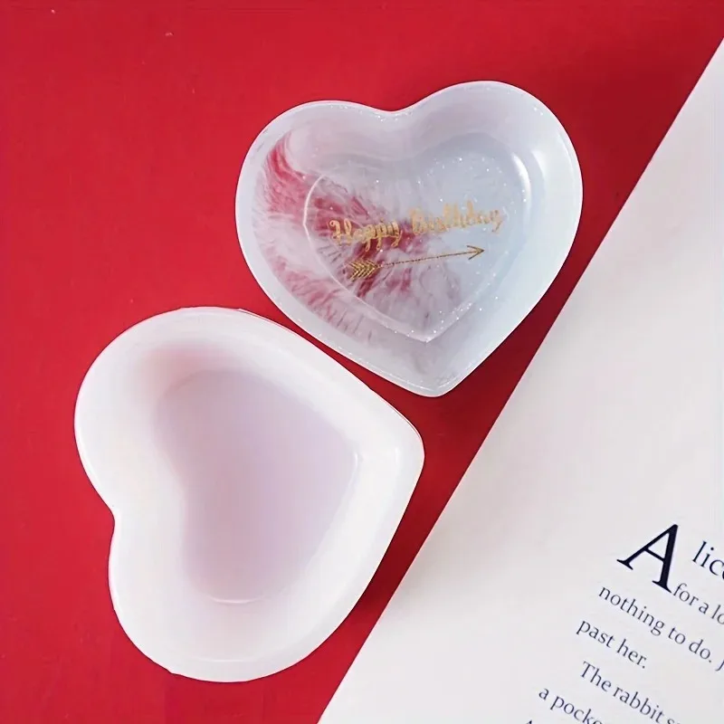 Concrete Stripe Storage Tank Silicone Mold DIY Heart Shaped Disc Elliptical Tray Gypsum Cement Resin Mold image 4