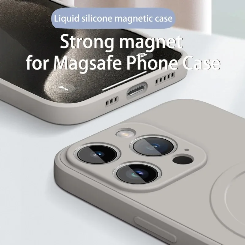 Flüssiges Silikon für Magsafe Wireless Charge Magnet hülle für iPhone 15 14 13 12 Mini 11pro max plus xr xs stoß feste Softcover