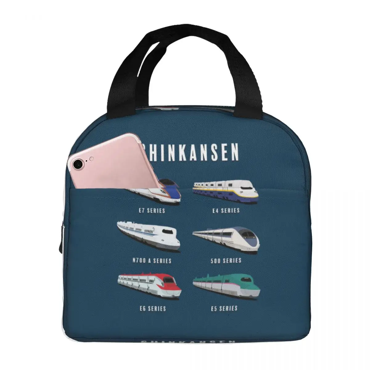 Japanese Shinkansen Bullet Trains Lunch Bags Insulated Bento Box Lunch Tote Picnic Bags Thermal Bag for Woman Children Travel