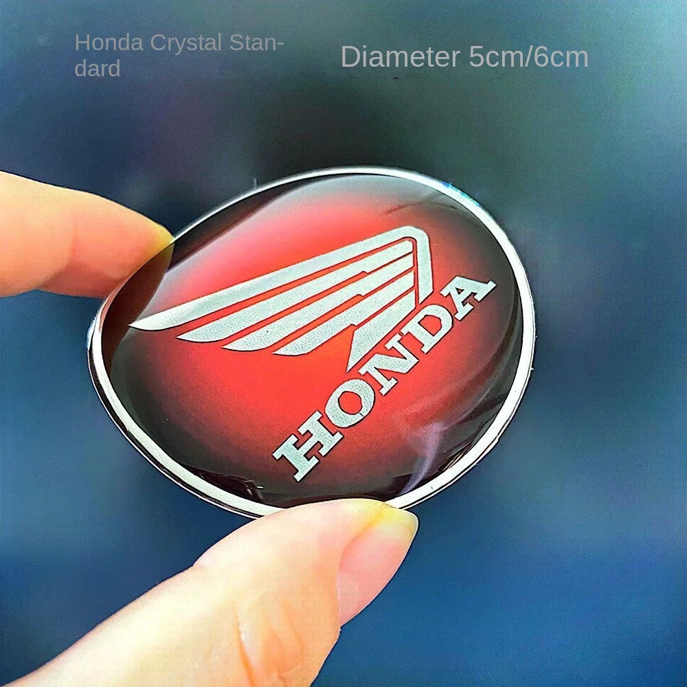 Cocok untuk sepeda motor Honda dengan sayap melingkar Logo stiker tangki bahan bakar 3D karet lunak pelindung matahari, modifikasi tahan air