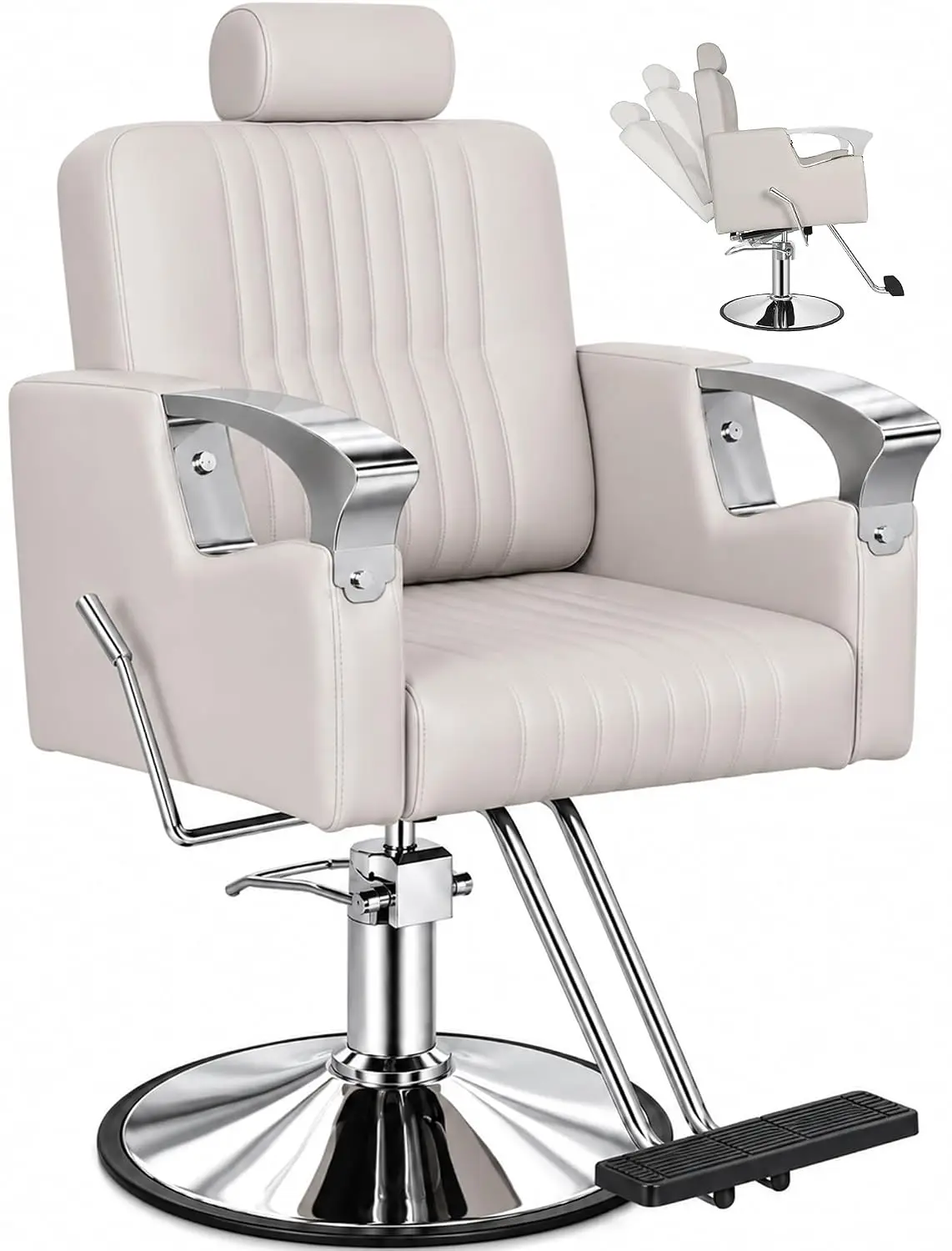 Reclining Salon Chair for Hair Stylist Barber Styling, Customized