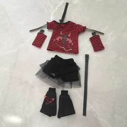 1/4 1/6 Doll's Clothes Suit for Bjd Doll Shoulder Sweet Cool Set Top with Shorts,leg Rings,leg Covers Doll Accessories,no Doll
