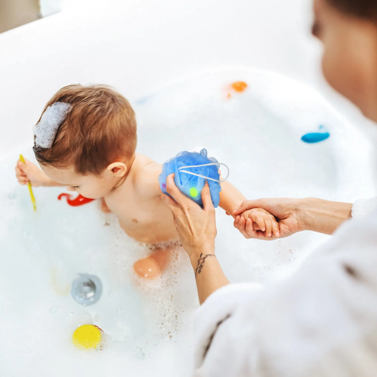 

Набор из 3 детских мочалок-шаров для ванны в форме мороженого, мягкие губки-мочалки для малышей, детские мочалки-шары для душа