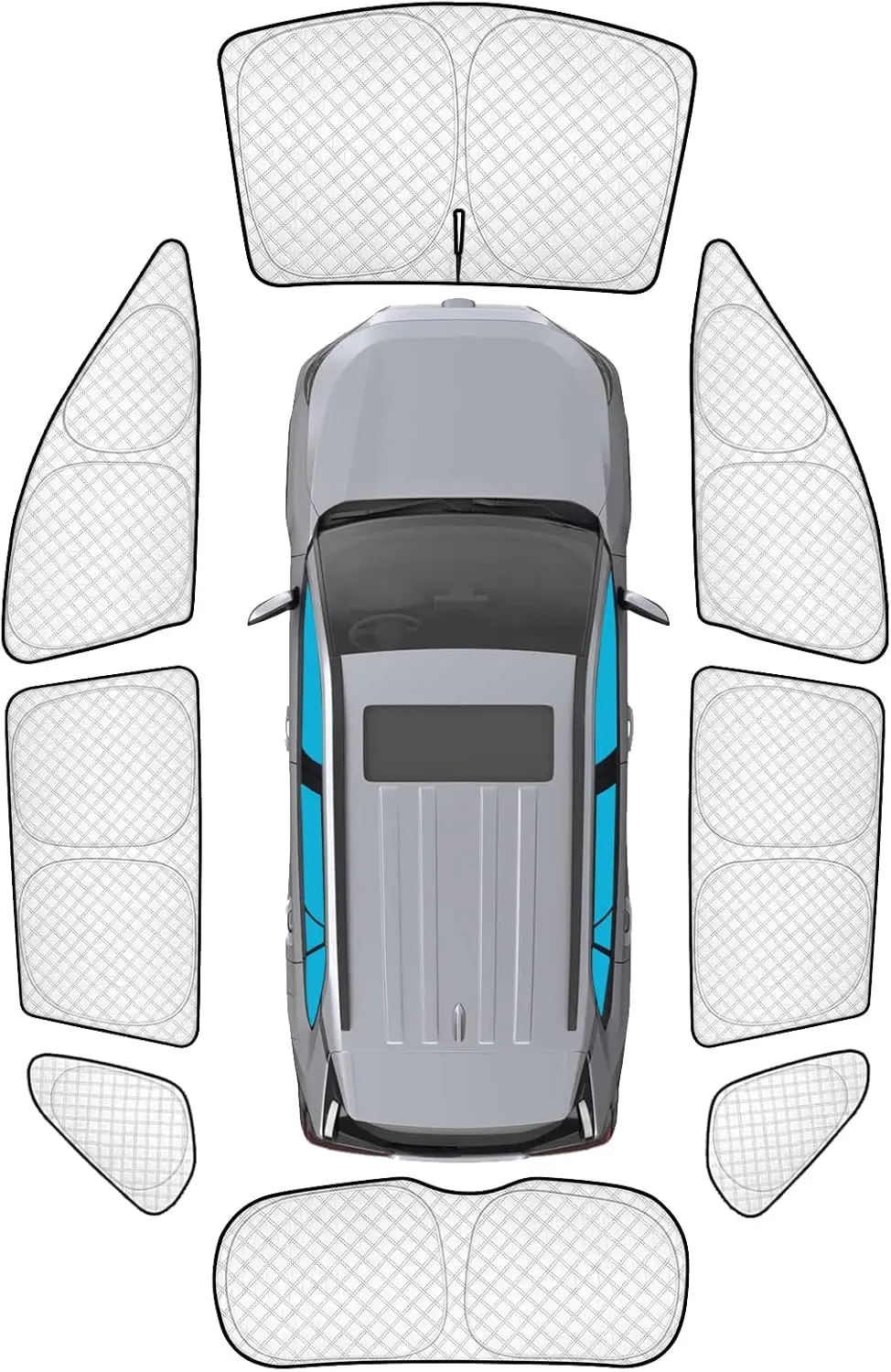 

Thick Car Window Shades for Toyota RAV4 2019-2025, Full Set UV Block Sunshade Privacy Covers for Camping Outdoor