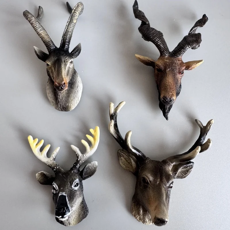 North American Animal Finland Resin Fridge Magnets Wapiti Elk Antelope Aegagrus Gift Set Refrigerator decoration