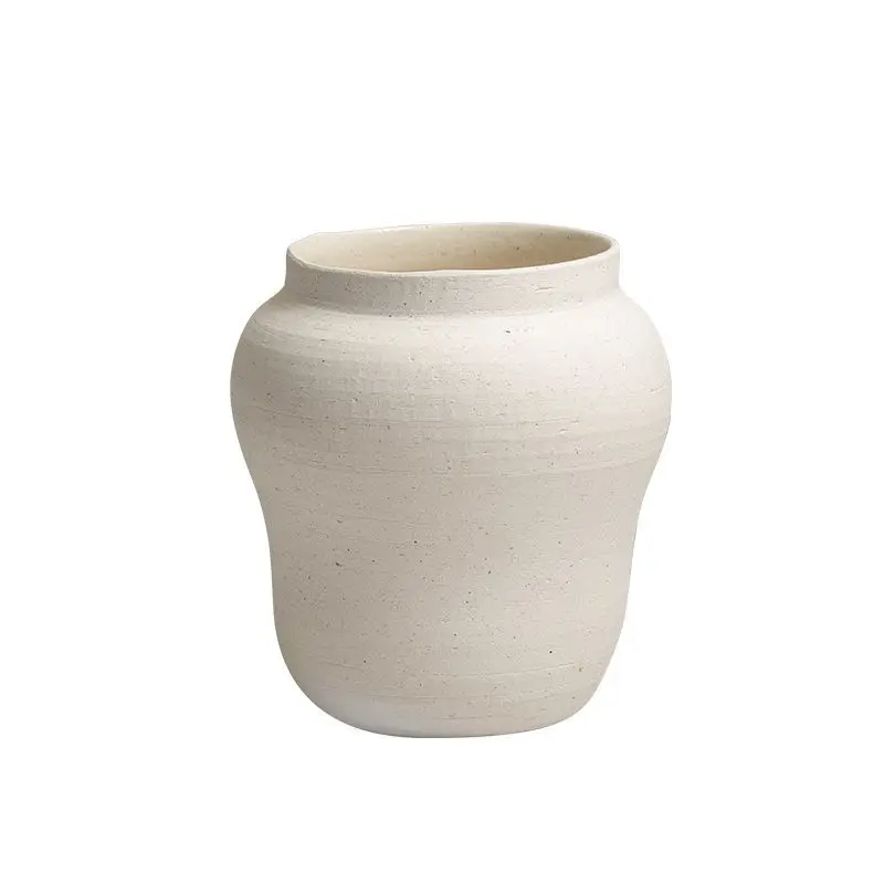 

New Chinese minimalist plain sand surface ceramic dried vase sales office hotel entrance art