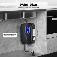 3500W AC 220V Mini Electric Kitchen Treasure Black 220 Euro Standard Kitchen Bathroom Home Water Heater For Family Kitchens