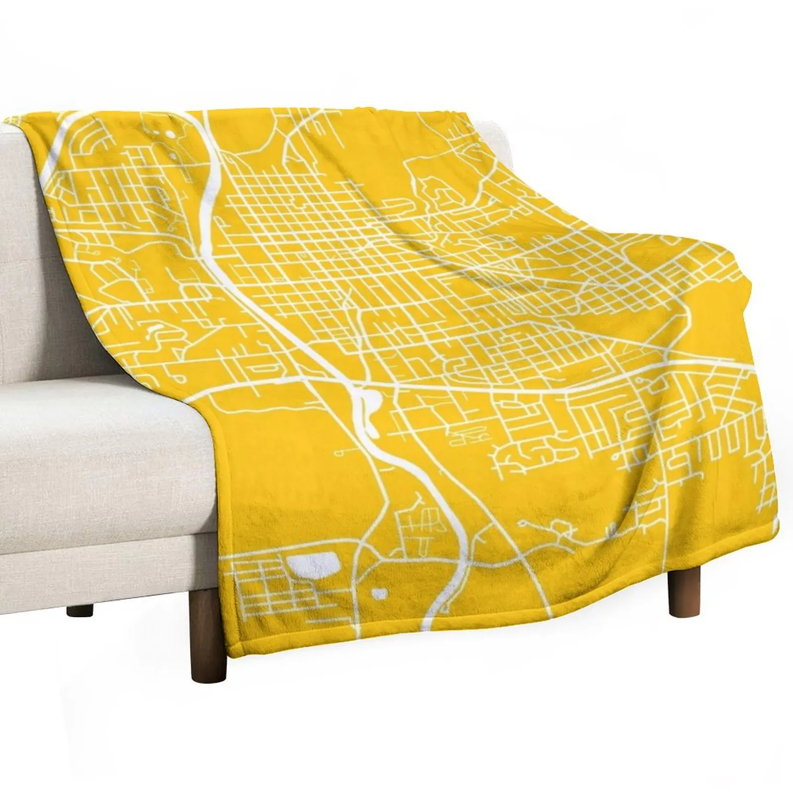 

Iowa City Map - Yellow Throw Blanket blankets and throws Fashion Sofas Bed covers Blankets