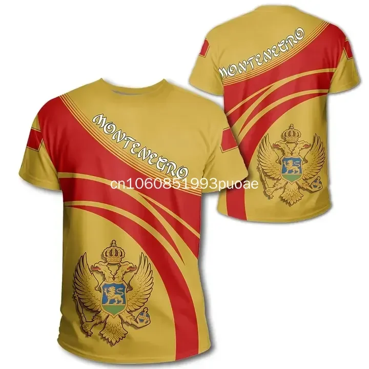 2024 New Montenegro Flag 3D Printed High Quality T Shirt Summer Casual Short Sleeve Round Neck Men Tops