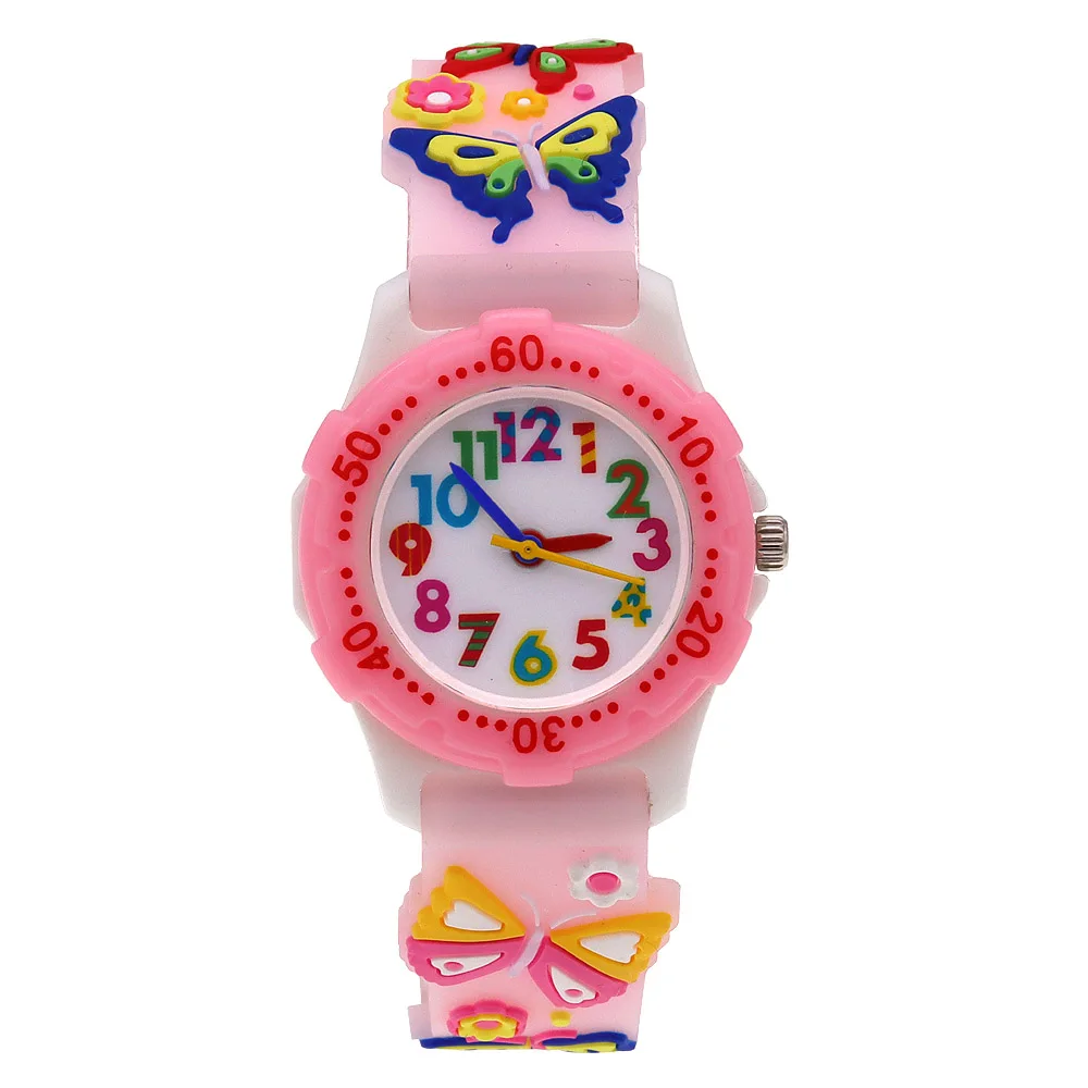 Fashion Children Boys Girls Watch Cartoon Watches Digital Quartz Wristwatch Little Kids Students Butterfly Silicone Strap Watch