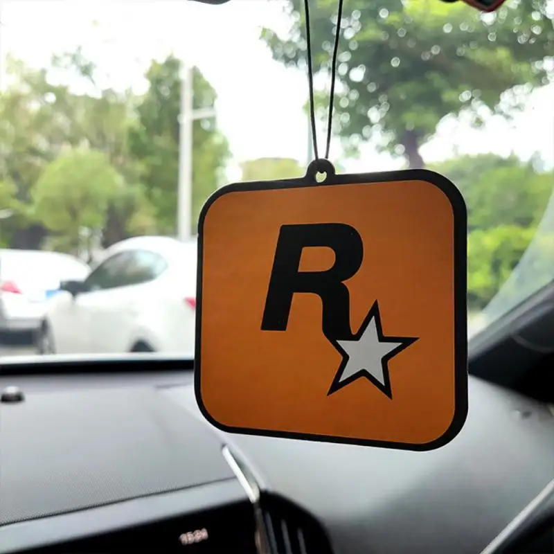 Car Fragrance R Star Pendant Air Freshener Car Rear View Hanging Long-Lasting Aromatherapy Fragrance Tablets Car Deodorization