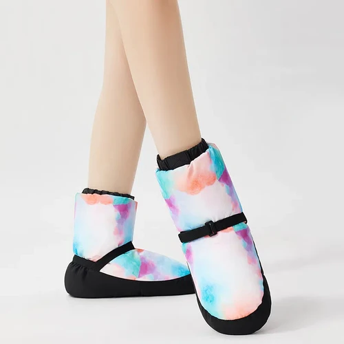 Imagen 1 del producto Botas cálidas para baile de Ballet, zapatos de algodón para práctica de baile de suela blanda para mujer, zapatos cálidos de baile de invierno gruesos de felpa profesionales