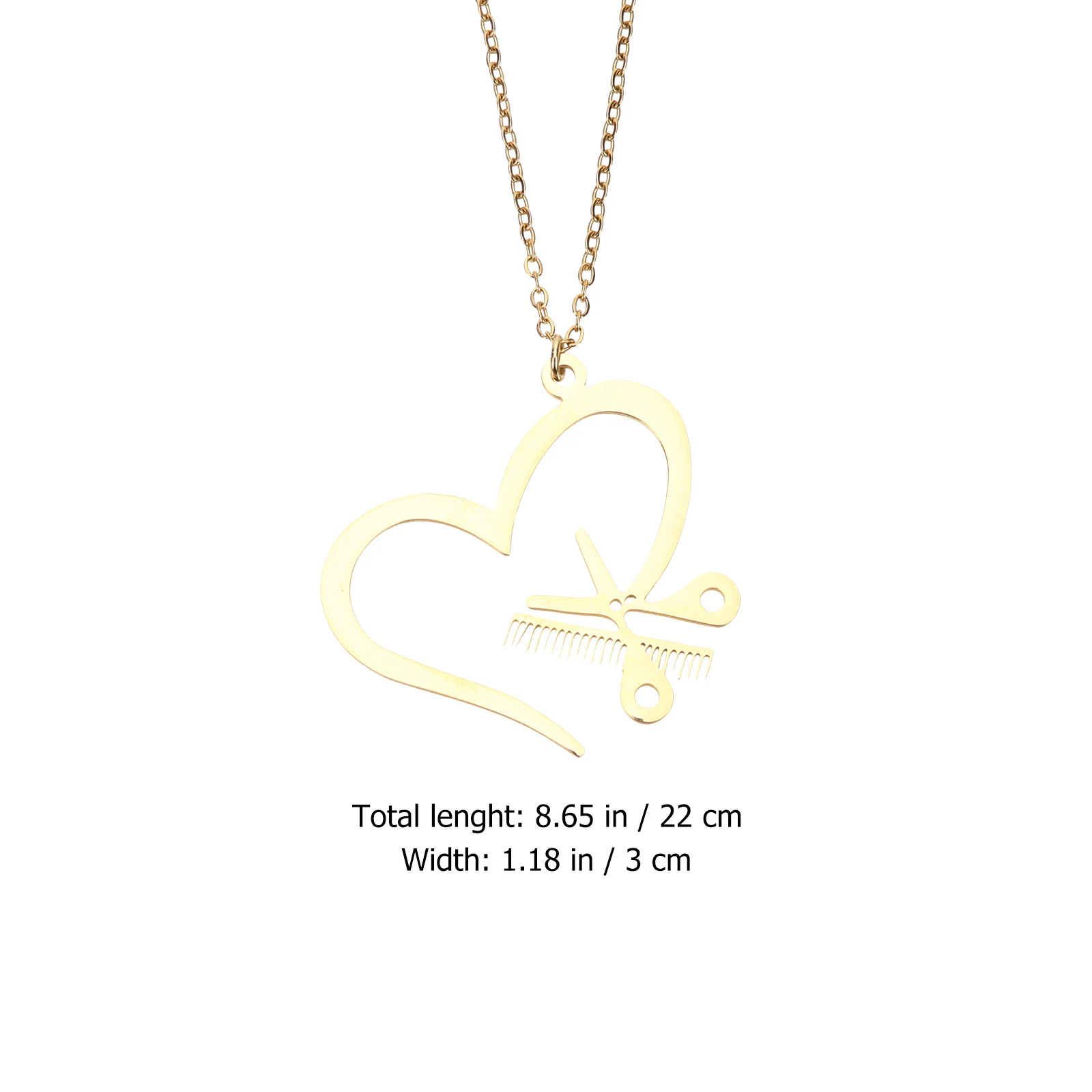 

Heart Necklace Women Scissor Comb Pendant Lightweight Dainty Fashionable Jewelry Gift for Wedding Birthday Prom