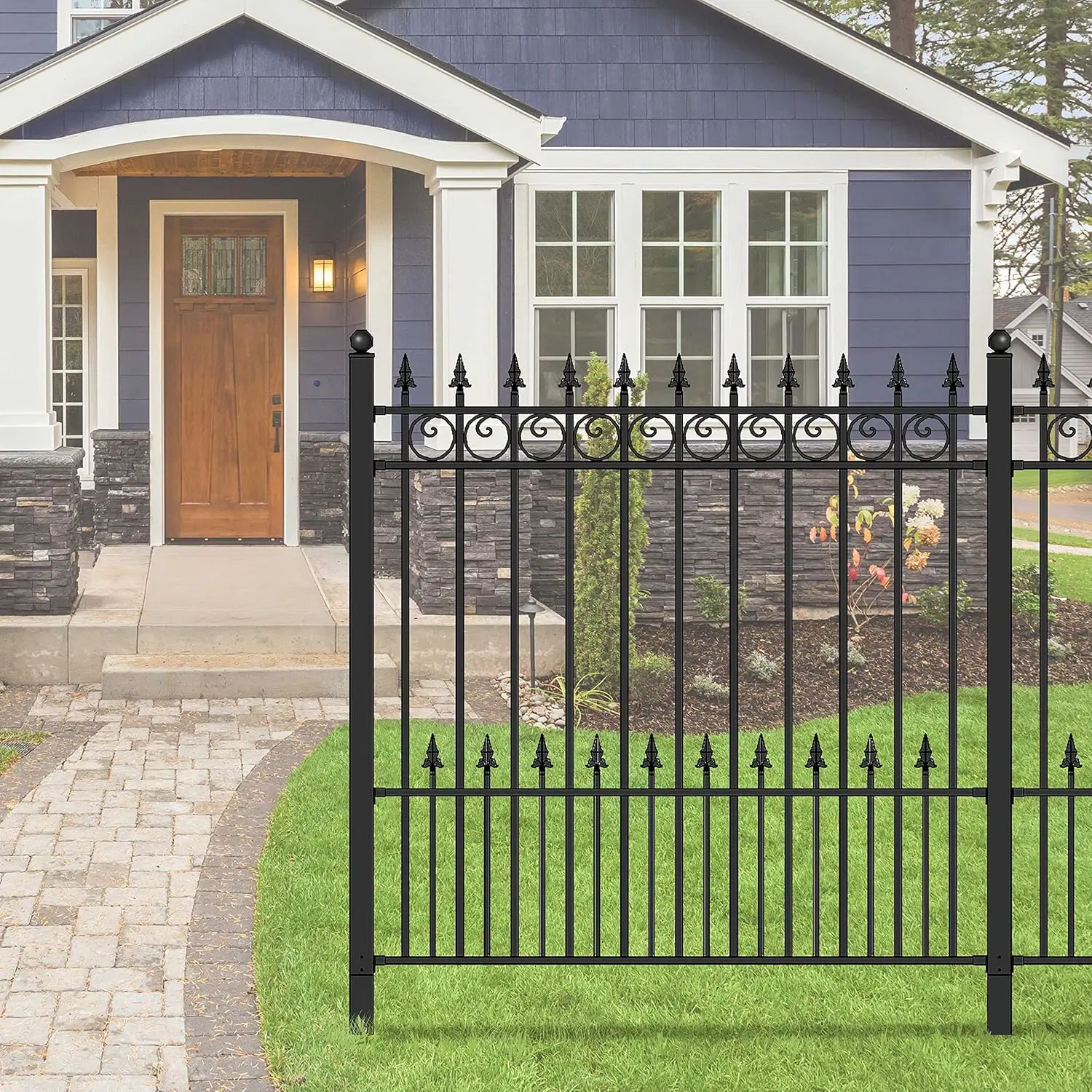 Metal Privacy Fence Panel 5.5ft X 5ft Outdoor Garden Security, Customized