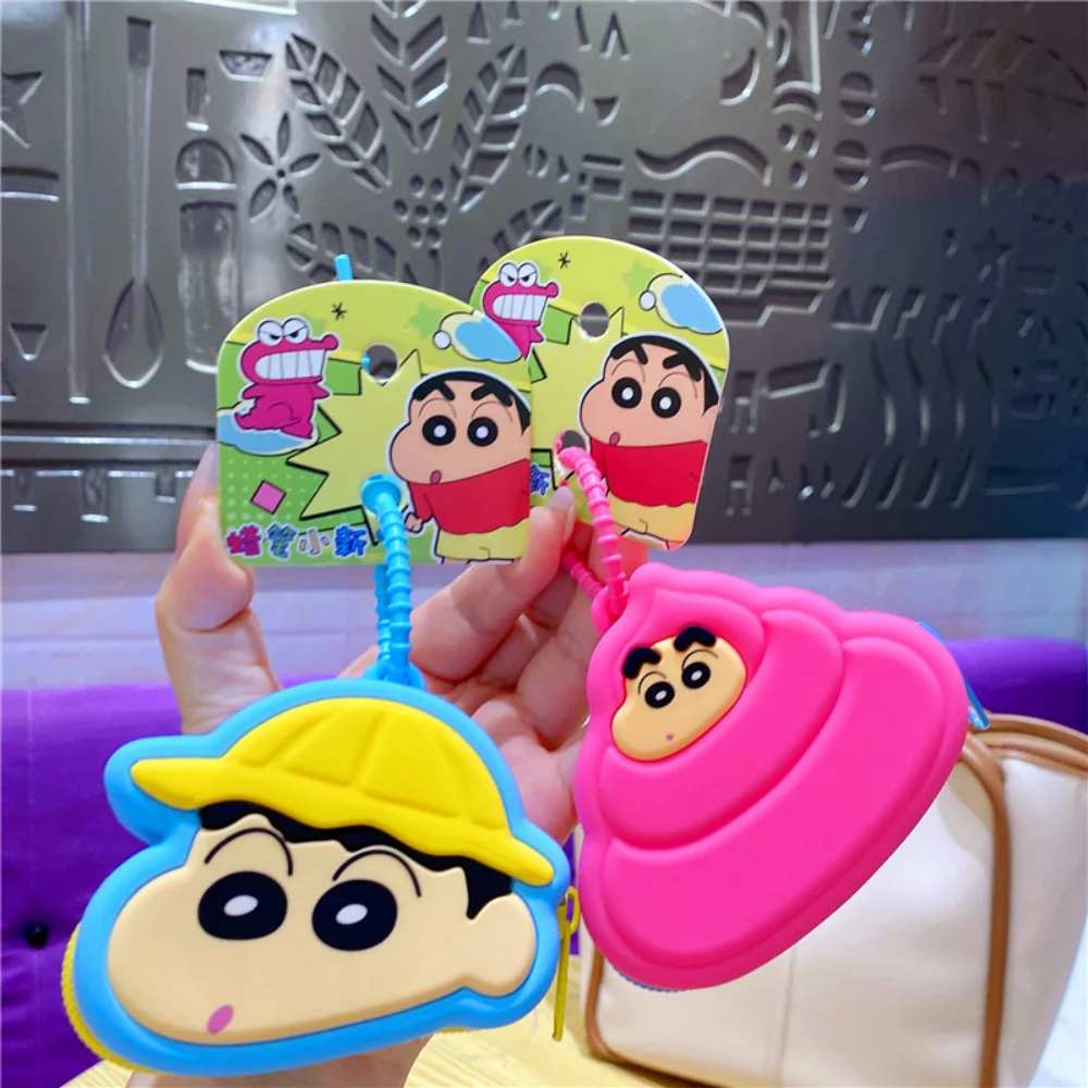 

Genuine Crayon Shin-chan Silicone Coin Purse Backpack Pendant Cute Cartoon Women Lipstick Earphone Storage Bag Girls Gifts