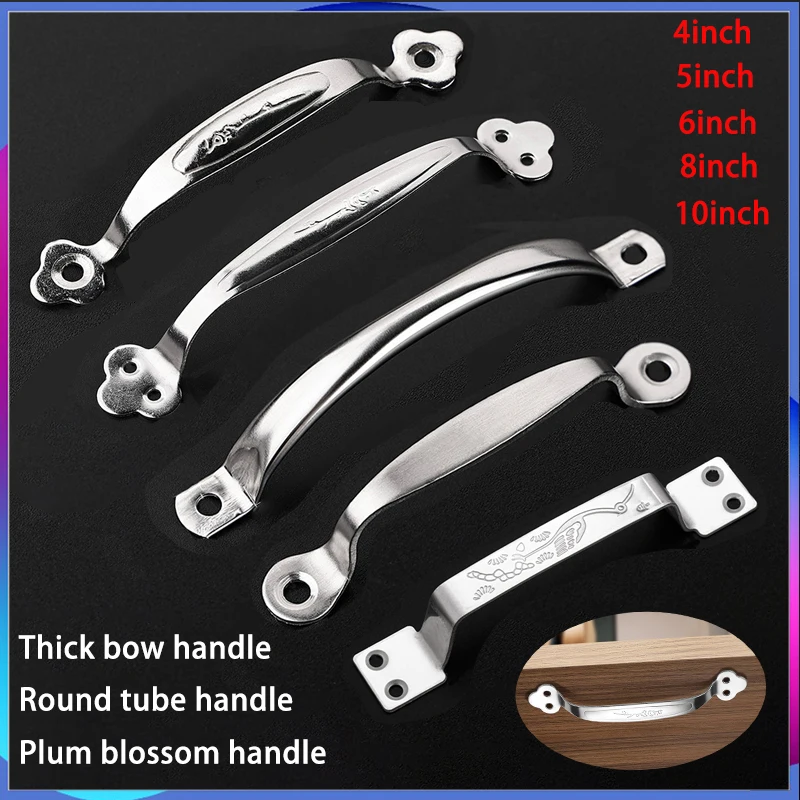 2pcs Silver Stainless Steel Furniture Handles Cabinet Knobs Kitchen Drawer Cupboard Pulls Hardware Handles for Furniture