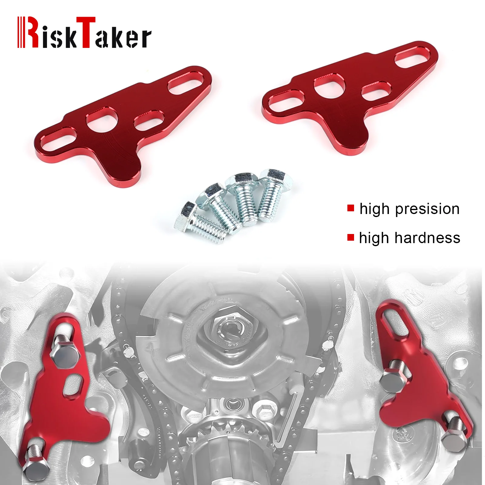 Ferramenta de alinhamento da bomba de óleo RiskTaker 2 peças, kit de guia da bomba de óleo, compatível com motores Gen V Lt1, Lt4, Lt5, L83, L86, L87 (vermelho)