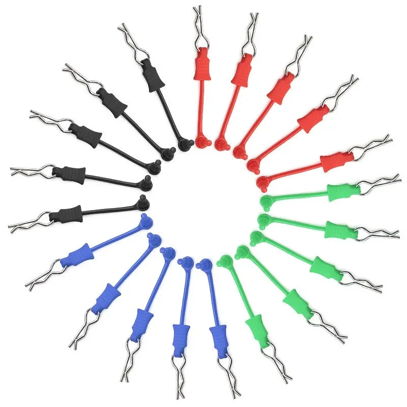 10개 업그레이드 바디 클립 리테이너 1/7 1/8 바디 쉘 포스트 컬럼 마운트 클립 부품 벤트 스프링 R 핀 (Arrma RC 자동차용)