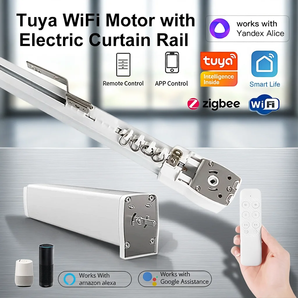 Электрическая штора Tuya Wifi Zigbee с управлением через Alexa и Google