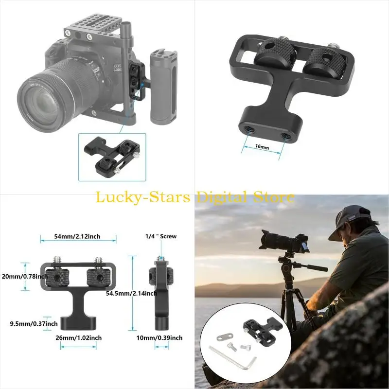 

T3EE Ergonomic Side Handle Mounting Bracket Stand with Double 1/4Inch Screws Mount for Professional Camera Setsup