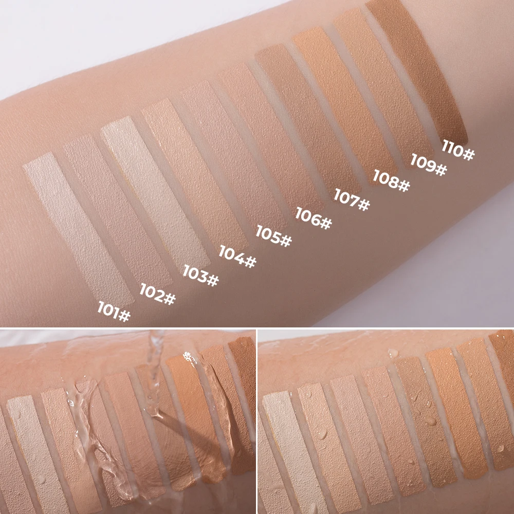 Beauty Glazed 10 Color Flawless Matte Concealer,High Coverage Waterproof Oil Control Moisturizing Long Lasting Liquid Contour