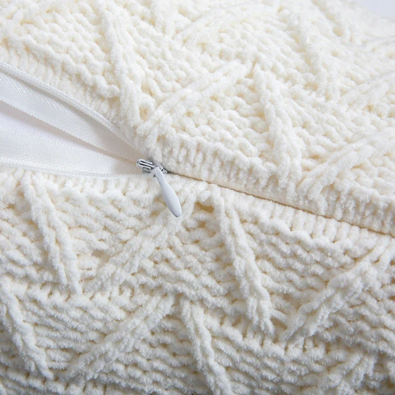 Soft Knit Cuhion Cover 45x45cm Solid Pillow Cove Pink Grey Cream Tassels Home decoration Pillow Case Square For sofa Bed