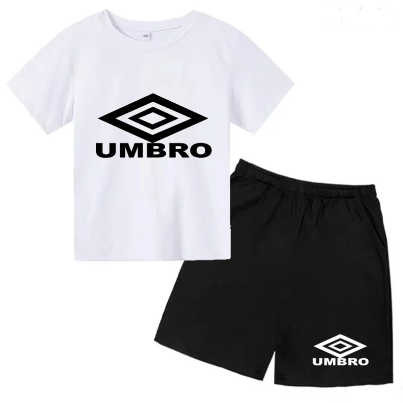 

Children Charming Letters T-shirt O-Neck Coat Summer Short-sleeved+Shorts Two-piece Boys Girls3-12Yrs Casual Sunshine Sports Set