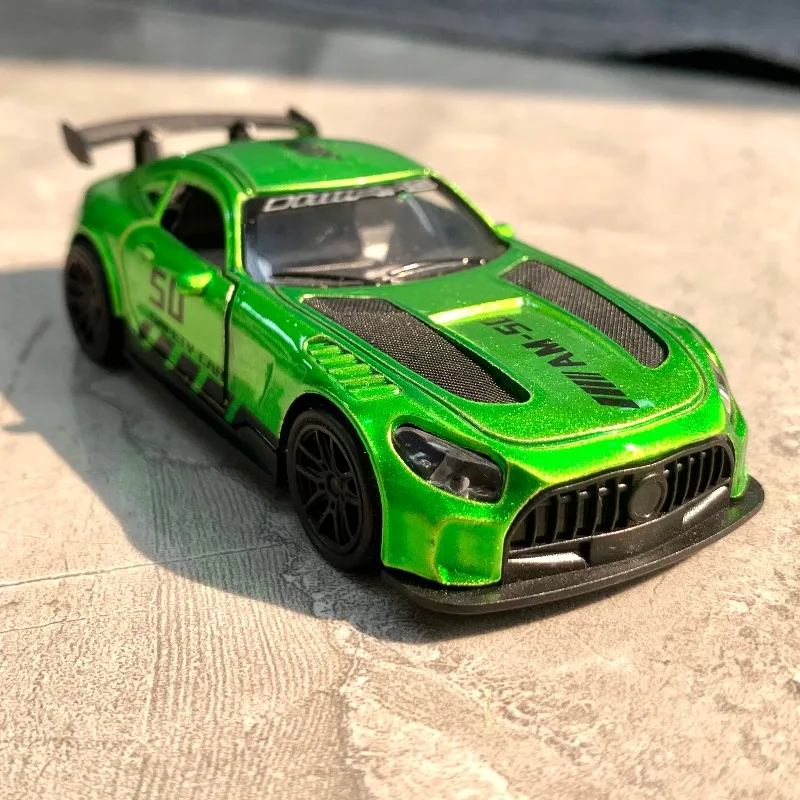 Green AMG GT50 GTR Alloy Diecast Model Car, 1/36 Pull Back Toy Race Car, Collectible Car Ornament, Boy's Favorite Car Toy Gifts